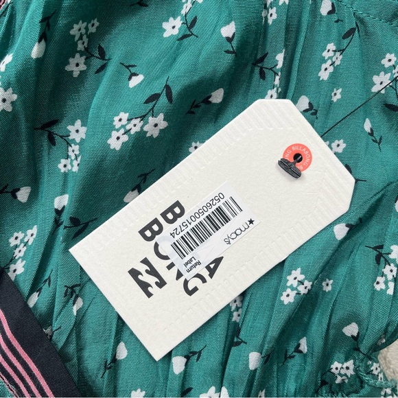 NWT Billabong Women's Soft Seas Dress Green, Size Lrg (Missing Belt) - Picture 9 of 13